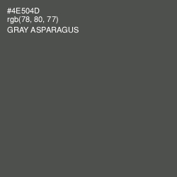 #4E504D - Gray Asparagus Color Image